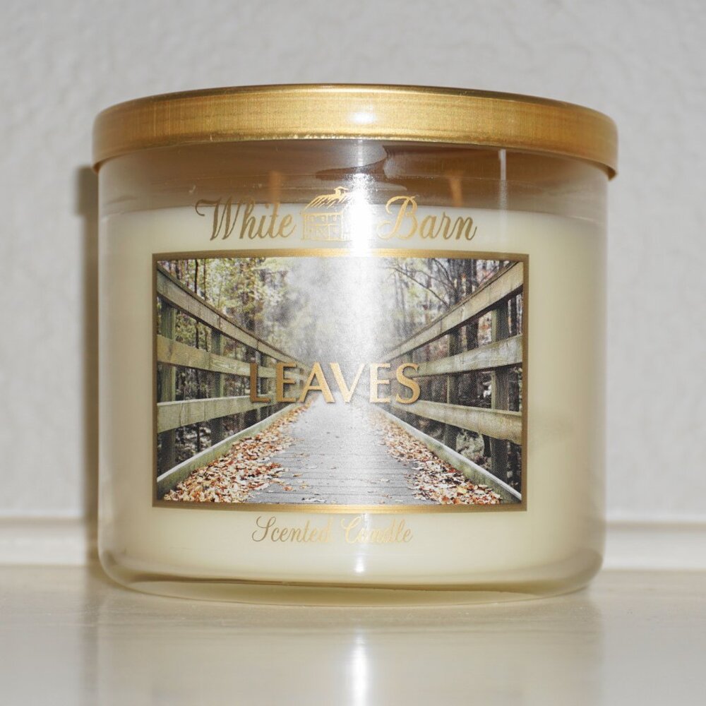 Bath & Body Works White Barn Leaves 3-wick Candle